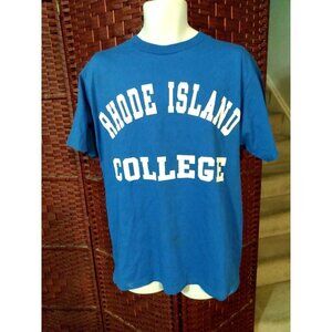 Vintage Logo 7 Rhode Island College T Shirt 90s Adult Large Big Spell Out